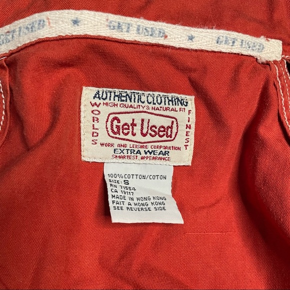 Vintage Get Used Authentic Jeans Burnt Orange Utility Vest Denim Circa early 90s - Picture 9 of 14